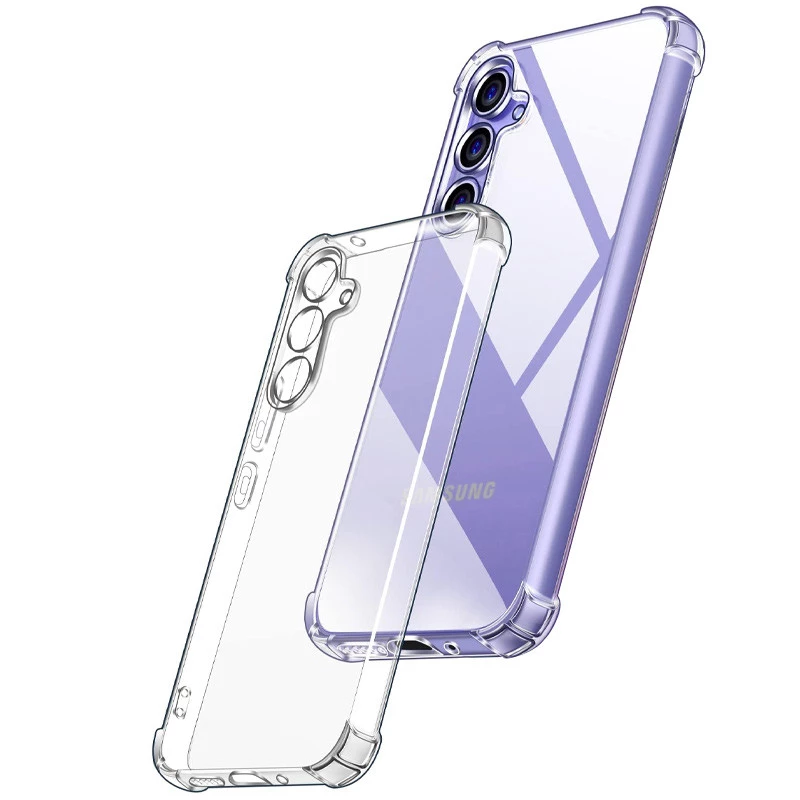 Ультратонкий силиконовый чехол GETMAN с крытыми бортами та камерою на Samsung Galaxy A35 – Бесцветный (прозрачный). Фото 4 из 10