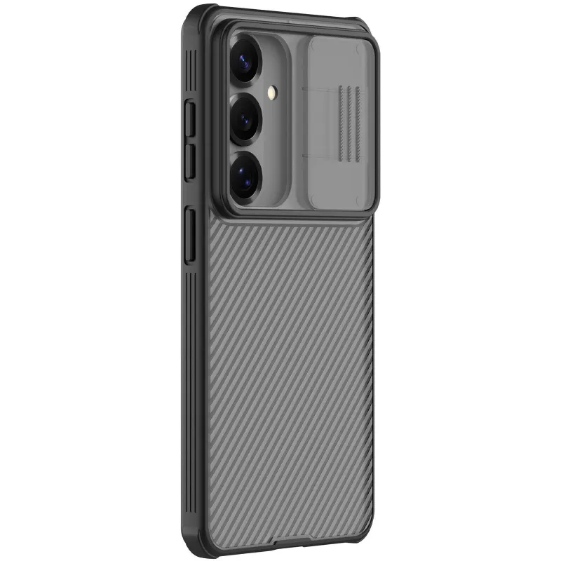 Карбована накладка Nillkin Pro зі шторкою для камери на Samsung Galaxy A57 5G – Transparent black. Фото 1 з 5