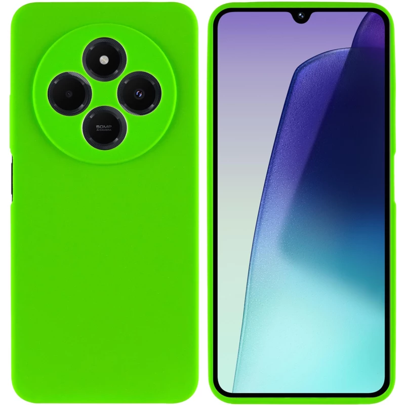 Чохол Silicone Case Lakshmi Plus з закритою камерою на Xiaomi Redmi 14C / Poco C75 – Салатовий / Neon Green. Фото 4 з 6