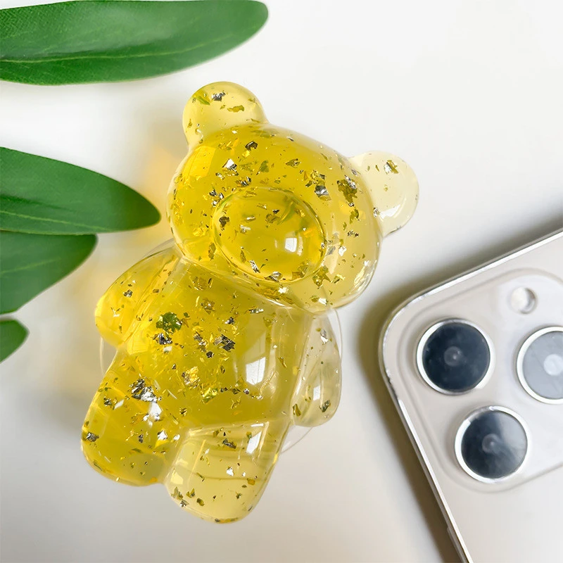 Тримач для телефону Popsocket Big Bear Shimmer – Yellow. Фото 2 з 2