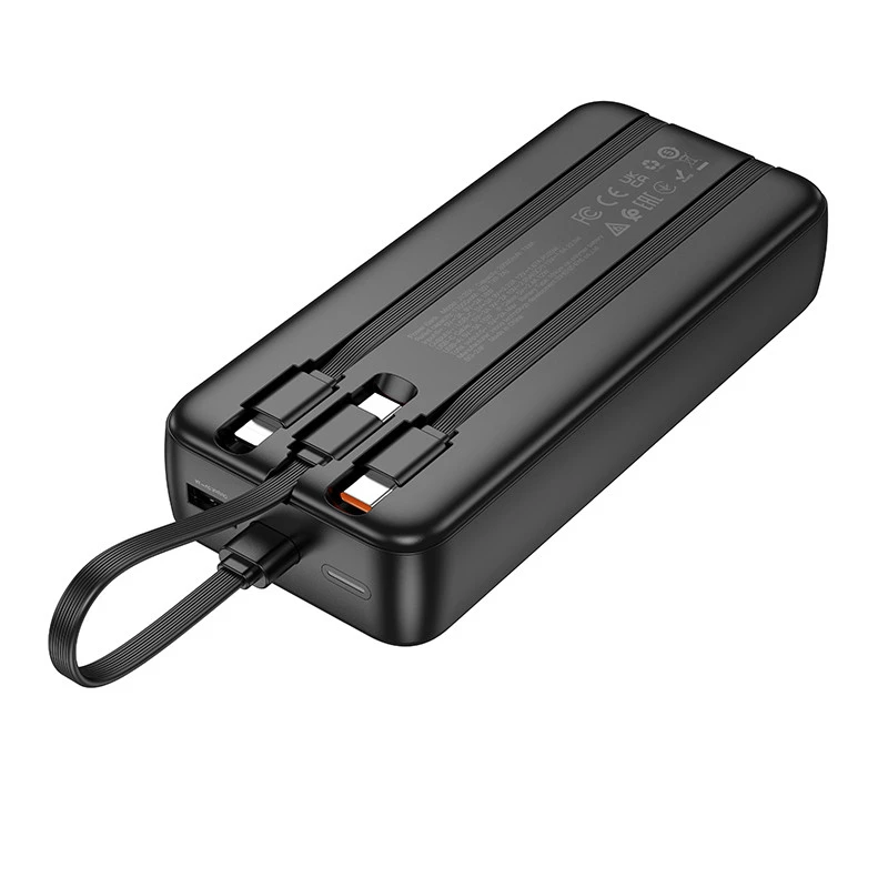 Портативное ЗУ Power Bank Hoco J132A Sabio 22.5W+PD20W with 3 cables 20000 mAh – Black. Фото 3 из 5