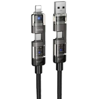 Дата кабель Hoco U151 Goldsmith 4in1 Type-C to USB/Type-C to Lightning 240W (1.2m) фото 1 из 5