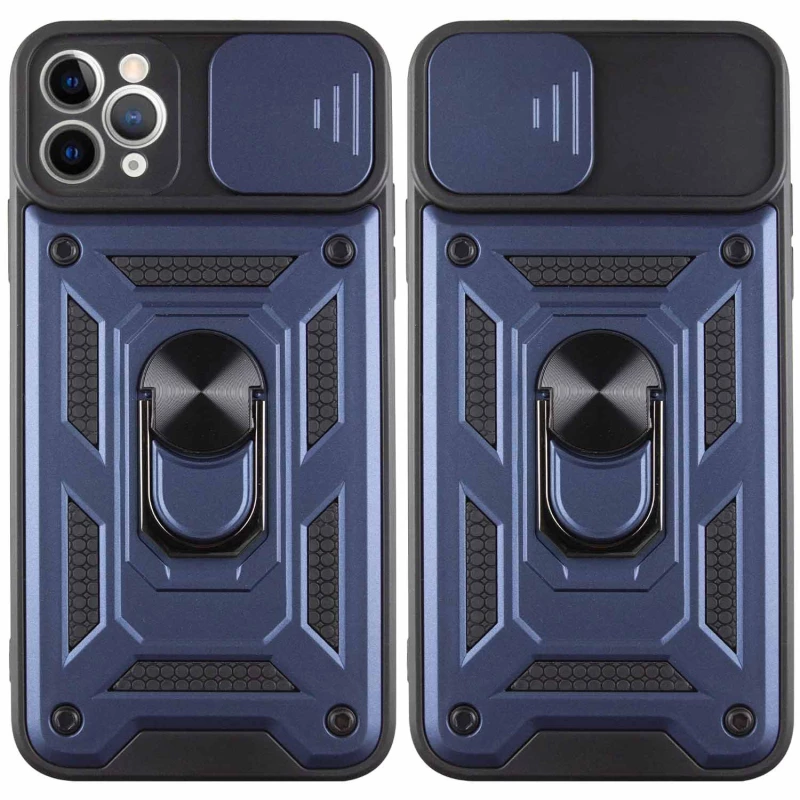 Ударопрочный чехол Serge Ring с защитой камеры для Apple iPhone 12 Pro Max (6.7") – Синий. Фото 4 из 10