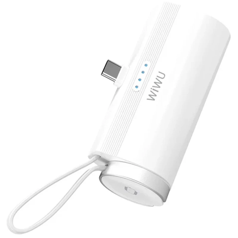 Портативний зарядний пристрій Power Bank WIWU W026 Type-C з БЗП 15W 5000 mAh – White. Фото 3 з 7