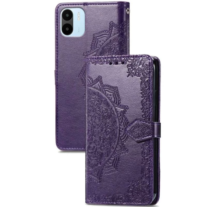 Кожаный чехол-книжка Art Case с визитницей для Xiaomi Redmi A1 / A2 – Фиолетовый. Фото 5 из 5