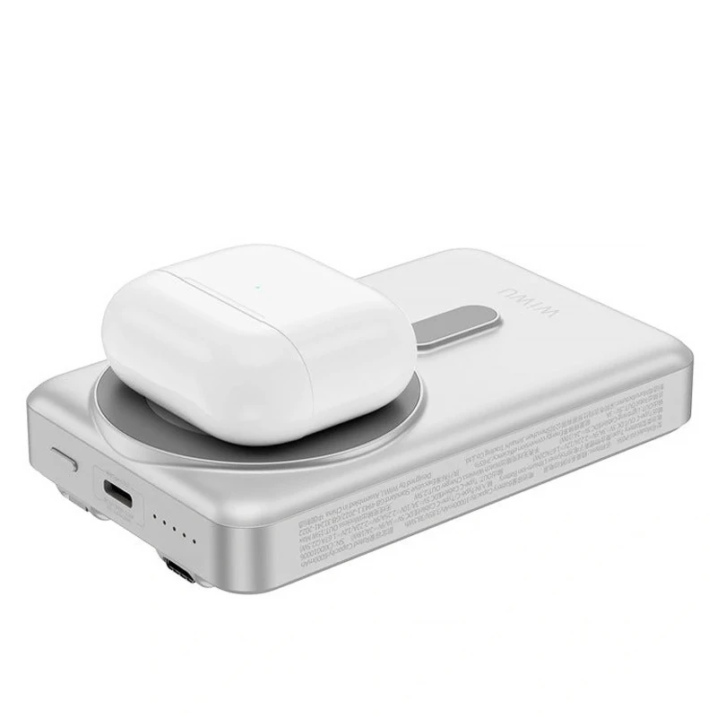Портативний ЗП Power Bank WIWU Wi-P056 22.5W+PD20W з БЗП+iWatch with cable 10000 mAh – silver. Фото 5 з 5