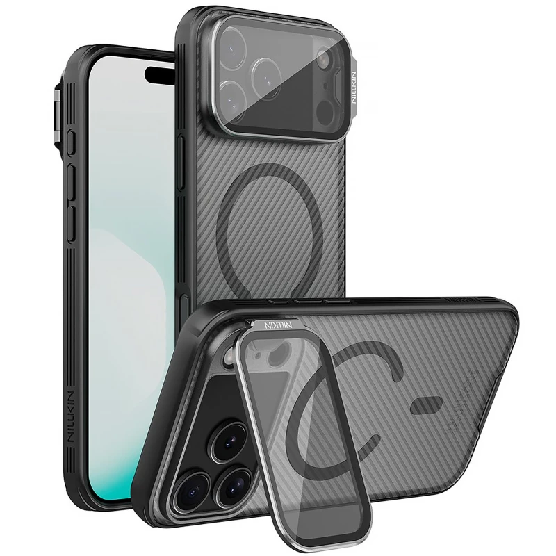 Карбоновая накладка Nillkin Camshield Prop Magnetic для Apple iPhone 17 Pro Max (6.9") – Transparent black. Фото 2 из 7