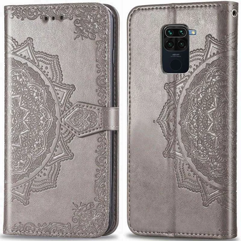 Шкіряний чохол-книжка Art Case з візитницею для Xiaomi Redmi Note 9 / Redmi 10X – Сірий. Фото 7 з 7