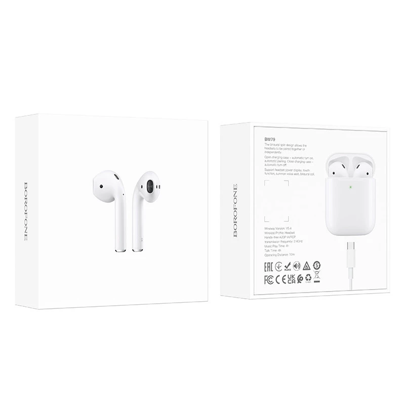 Беспроводные TWS наушники BOROFONE BW79 – White. Фото 8 из 8