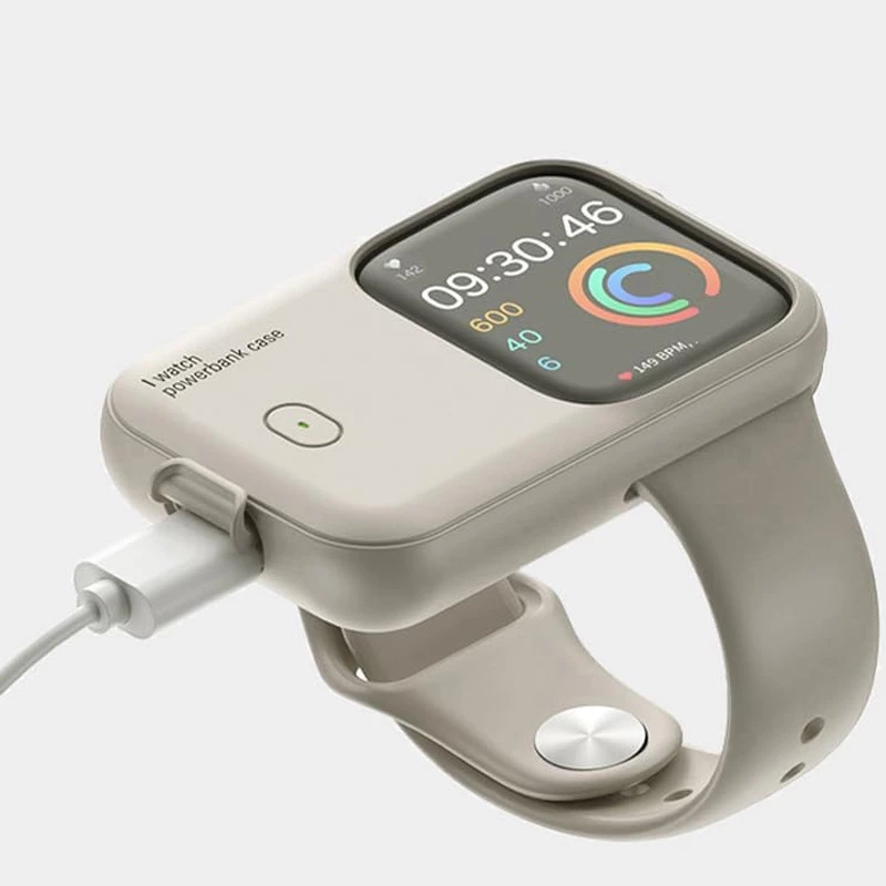 Портативний ЗП Charging Soft Case for Apple Watch 40/41mm 1200 mAh – Moon White. Фото 2 з 7