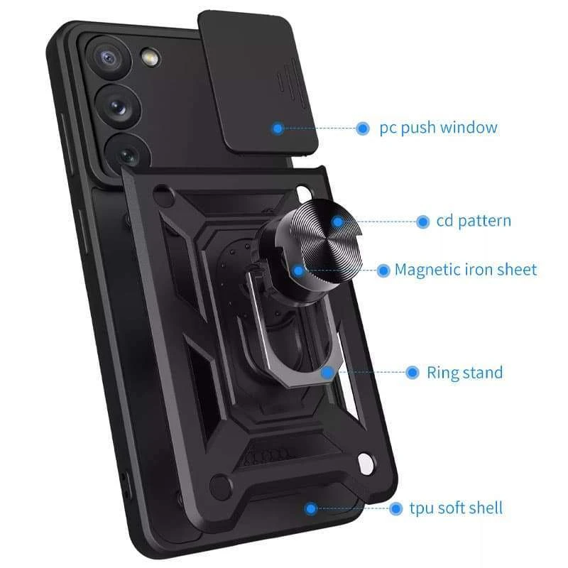 Ударопрочный чехол Serge Ring с защитой камеры для Samsung Galaxy S23 – Черный. Фото 13 из 17