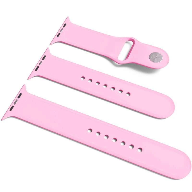 

Силиконовый ремешок для Apple Watch Sport Band 42 / 44 (S/M & M/L) 3pcs (Розовый / Light pink), Рожевий / light pink