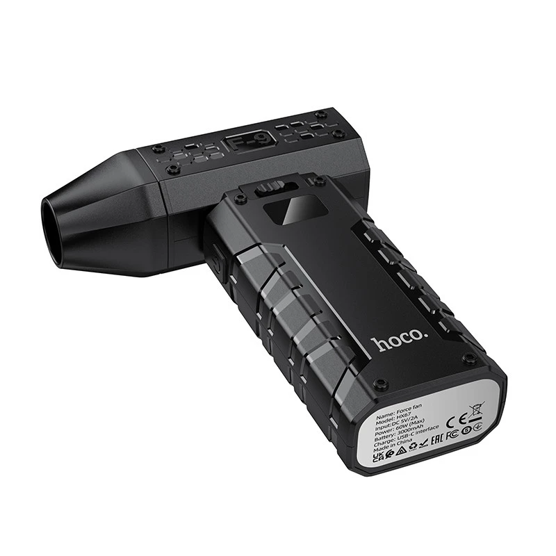 Портативний турбовентилятор Hoco HX67 Force fan – Black. Фото 7 з 8