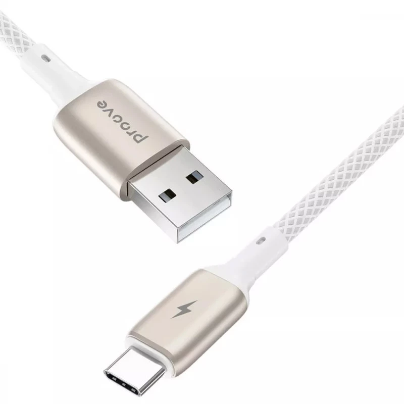 Дата кабель Proove Dense Metal USB to Type-C 2.4A (1m) – White. Фото 4 з 5