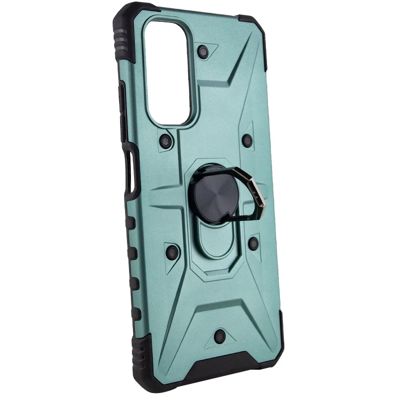 Ударостойкий чехол Pathfinder с кольцом для Xiaomi Redmi Note 11 (Global) / Note 11S – Зеленый / Green. Фото 3 из 5