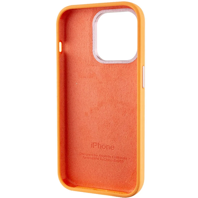 Чохол Silicone Case з металевими кнопками на Apple iPhone 14 Pro (6.1") – Помаранчевий / Marigold. Фото 6 з 9