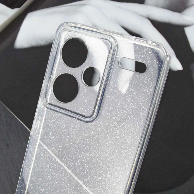 Прозрачный чехол с блестками Xiaomi Redmi Note 13 Pro+ – Clear. Фото 4 из 8