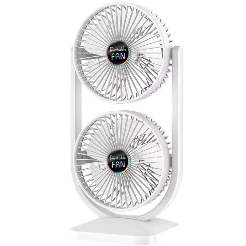 Настільний вентилятор S30 Dual-Fan 3000mAh – White. Фото 1 з 4