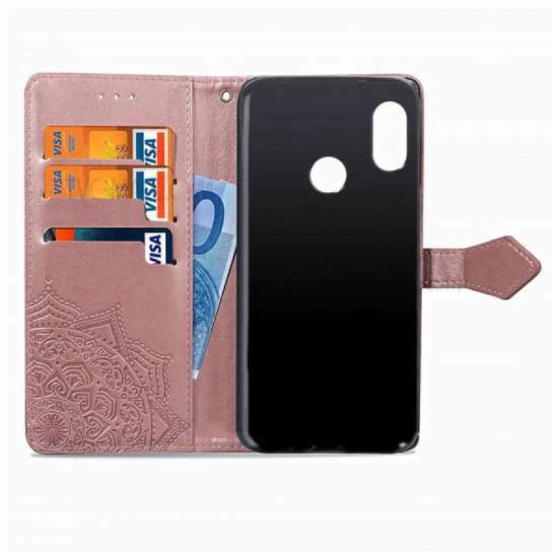 Шкіряний чохол-книжка Art Case з візитницею для Xiaomi Redmi Note 6 Pro – Рожевий. Фото 3 з 5