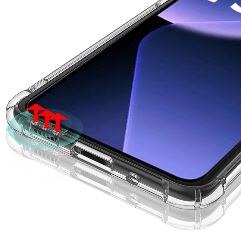 Ультратонкий силіконовий чохол GETMAN з критими бортами та камерою для Xiaomi 13T – Безбарвний (прозорий). Фото 4 з 7