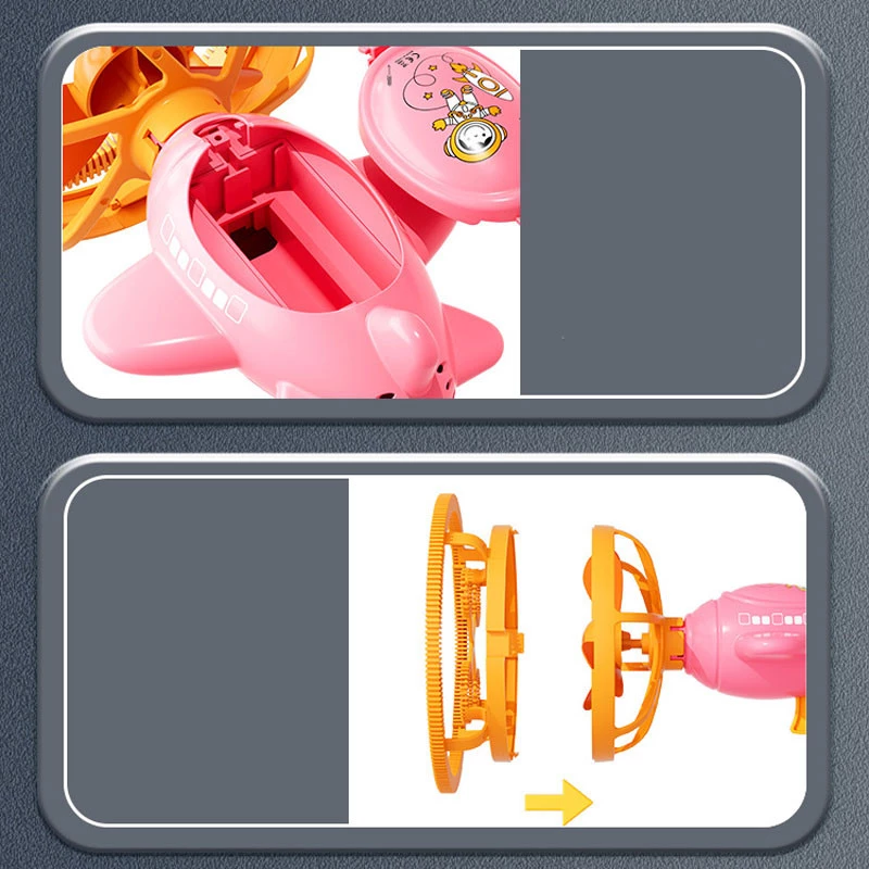 Пістолет для мильних бульбашок H035 Bubble Gun з пропелером 2in1+bottle 250ml – Pink. Фото 4 з 6