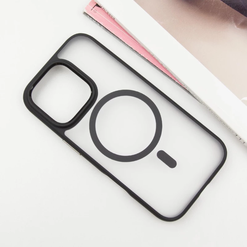 TPU+PC чохол Blueo Skin Friendly Frosted with MagSafe для Apple iPhone 16 Pro – Чорний. Фото 2 з 14