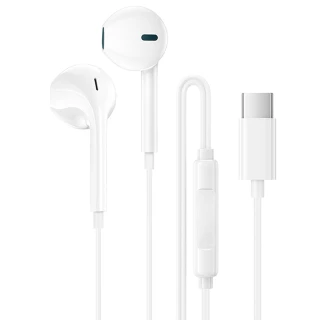 Навушники Borofone BM100 Fuente universal with microphone (Type-C/1.2m) — White