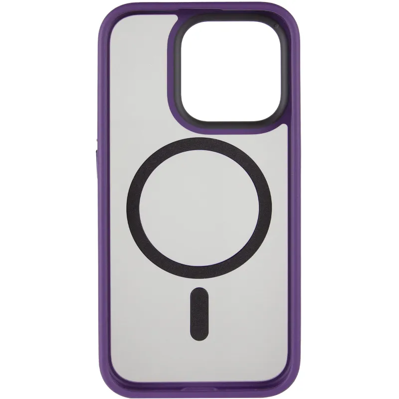 TPU+PC чехол Metal Buttons with Magnetic Fit для Apple iPhone 15 Pro (6.1") – Темно-фиолетовый / Dark Purple. Фото 6 из 8