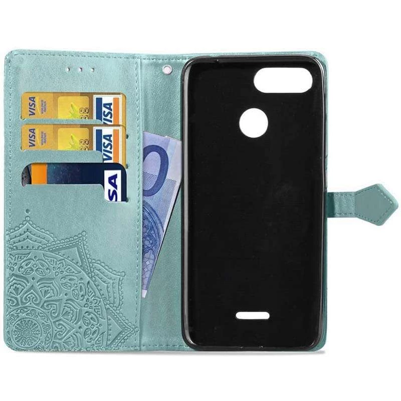 Шкіряний чохол-книжка Art Case з візитницею для Xiaomi Redmi 6 – Бірюзовий. Фото 5 з 6