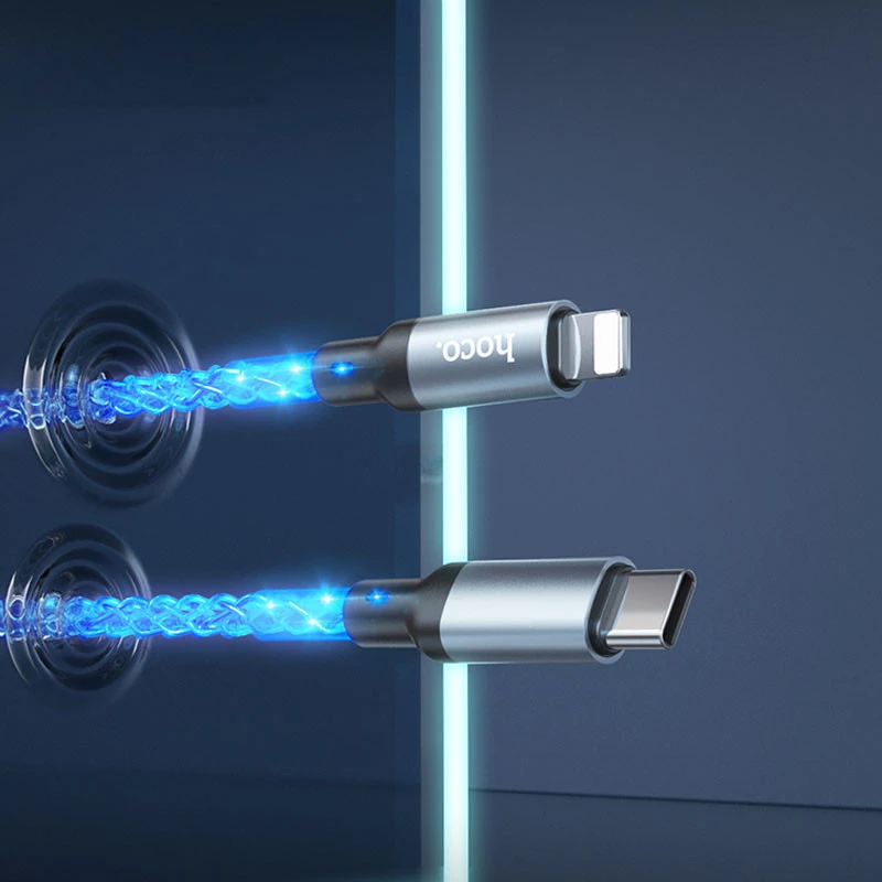 Дата кабель Hoco U112 Shine 20W Type-C to Lightning (1m – Gray. Фото 8 из 8