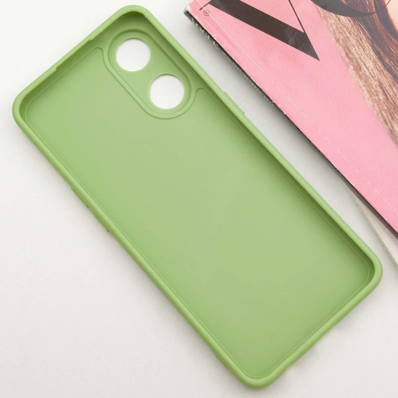 Цветной силиконовый чехол с защитой камеры для Oppo Reno 8T 4G – Фисташковый. Фото 6 из 9