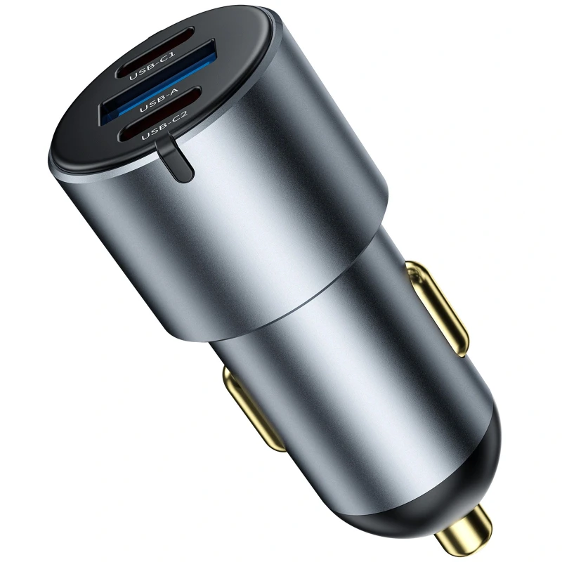 АЗП WIWU CC032 Nano Pro PD60W+QC3.0 (1USB-A/2C) – Gray. Фото 3 з 4