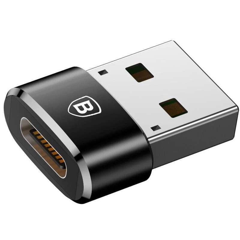 

Перехідник Baseus USB Male To Type-C Female Adapter Converter 3A (Чорний)