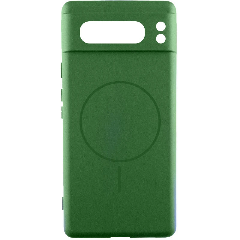 Чехол Silicone Cover Lakshmi Full Camera (AA) with Magnetic Fit для Google Pixel 8 Pro – Зеленый / Dark green. Фото 1 из 4