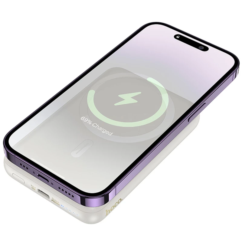 Портативний ЗП Power Bank Hoco J141 Grace PD20W з БЗП 10000 mAh – Milky White. Фото 3 з 4