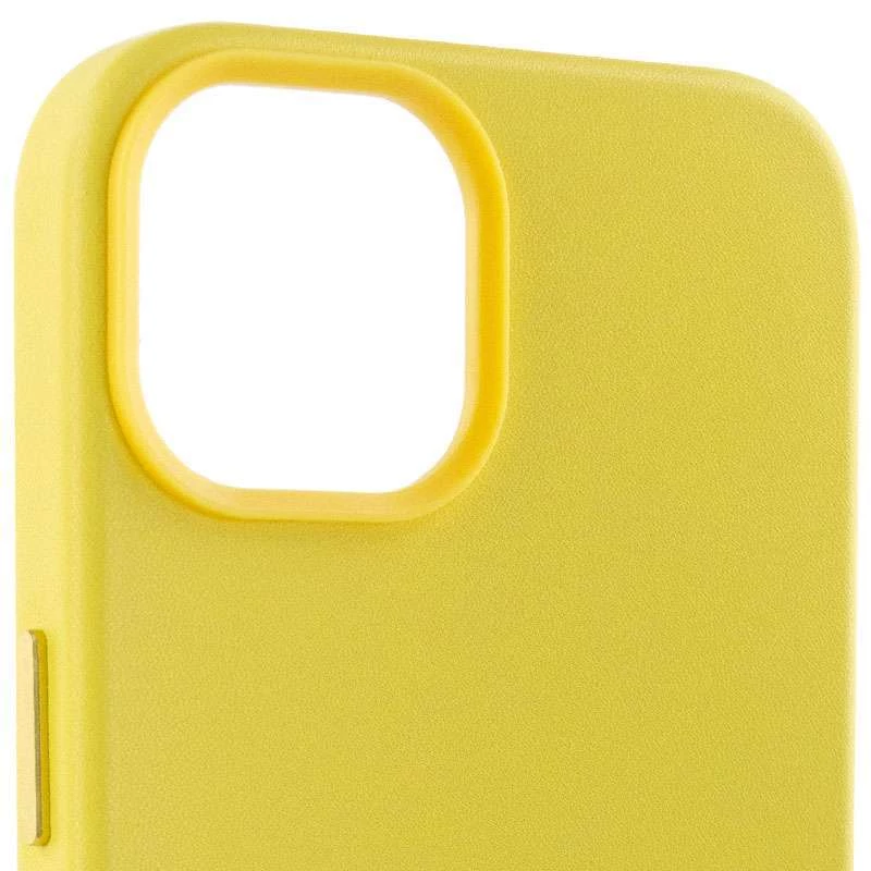Кожаный чехол Leather Case с MagSafe для Apple iPhone 14 (6.1") – Yellow. Фото 5 из 9