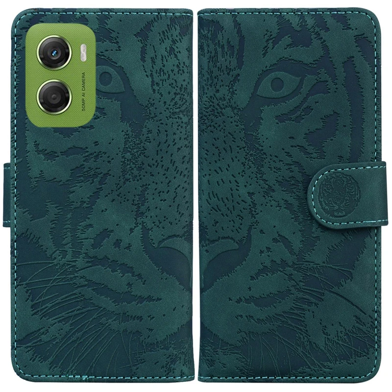 Кожаный чехол-книжка Tiger для Motorola Moto G06 – Green. Фото 5 из 5