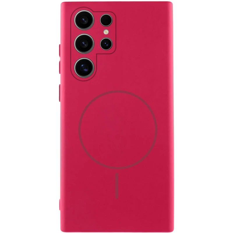 Чохол Silicone Cover Lakshmi Full Camera (AA) with Magnetic Fit для Samsung Galaxy S23 Ultra – Червоний / Rose Red. Фото 1 з 1