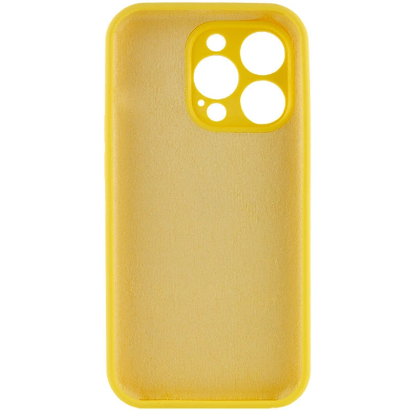 Чехол с защитой камеры Silicone Case для Apple iPhone 16 – Желтый / Yellow. Фото 2 из 4