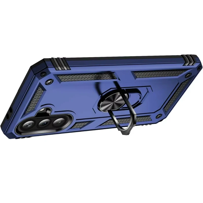 Протиударний чохол Serge Ring з кільцем на Samsung Galaxy A57 5G – Темно-синій. Фото 4 з 8