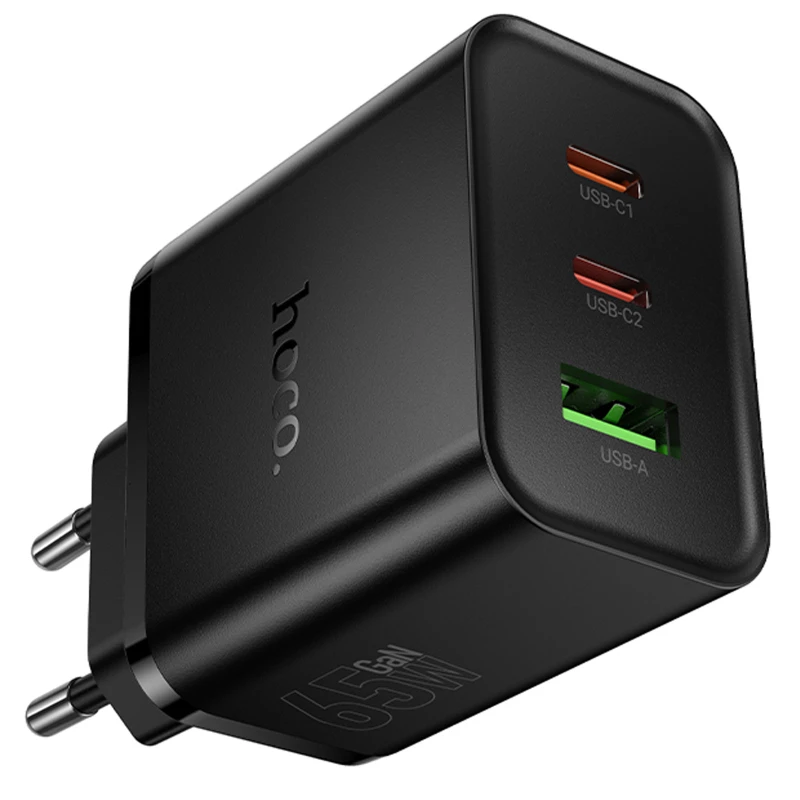 МЗП Hoco N75 Grande 65W QC+PD (1USB-A/2C) – Black. Фото 5 з 6