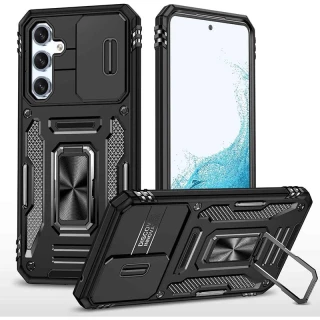 Ударостійкий чохол Square Ring зi шторкою на камеру на Samsung Galaxy A34 5G — Чорний / Black