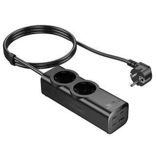 Удлинитель Hoco NS10 Wisdom 2-position PD67W (1USB-A/1C/2Socket) (2m) фото 1 Удлинитель Hoco NS10 Wisdom 2-position PD67W (1USB-A/1C/2Socket) (2m) фото 1 из 1