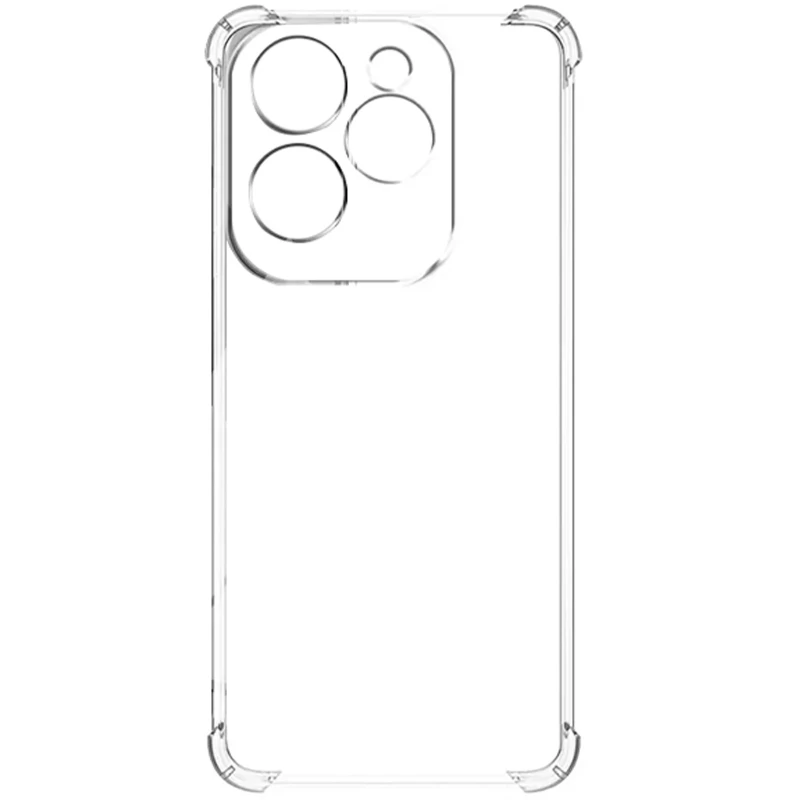 Ультратонкий силиконовый чехол GETMAN с крытыми бортами та камерою на Infinix Hot 40i – Бесцветный (прозрачный). Фото 9 из 9