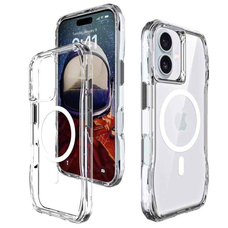 Чехол TPU Space Octagon with MagSafe для Apple iPhone 16 – Clear. Фото 4 из 5
