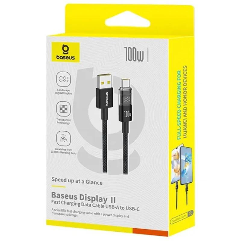 Дата кабель Baseus Display 2 USB to Type-C 100W (2m) (P10382701) – Cosmic Black. Фото 2 из 4