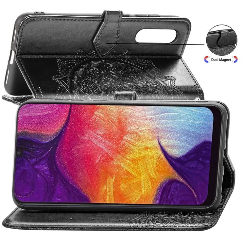 Шкіряний чохол-книжка Art Case з візитницею для Samsung Galaxy A70 (A705F) – Чорний. Фото 4 з 7