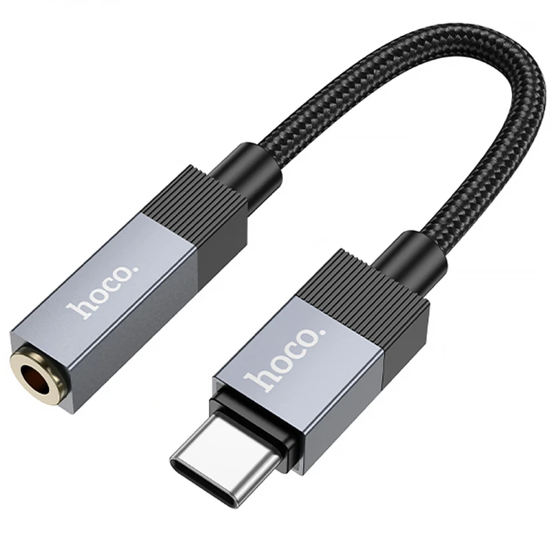 Переходник Hoco UPA32C Type-C to 3.5mm – Black. Фото 3 из 5
