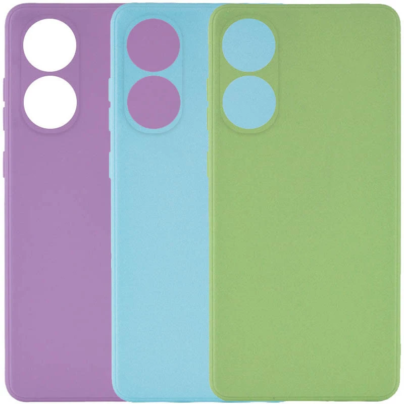 Цветной силиконовый чехол с защитой камеры для Oppo A98 фото 1 из 2