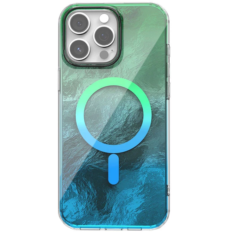 Силіконовий чохол Shiny Mountain (MagFit) для Apple iPhone 14 Pro Max (6.7") – Green / Blue. Фото 1 з 2